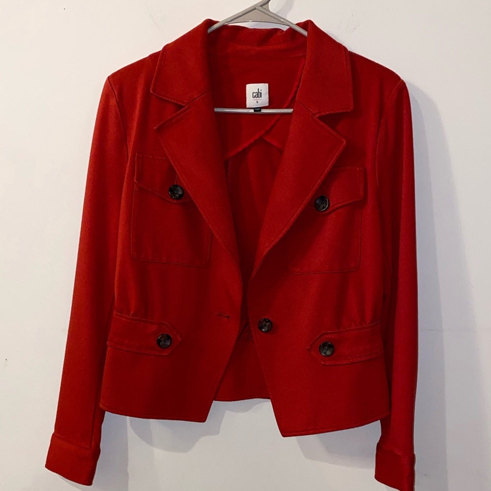 CAbi Little Red Blazer Jacket Size 6 Style #3374 - Picture 16 of 16
